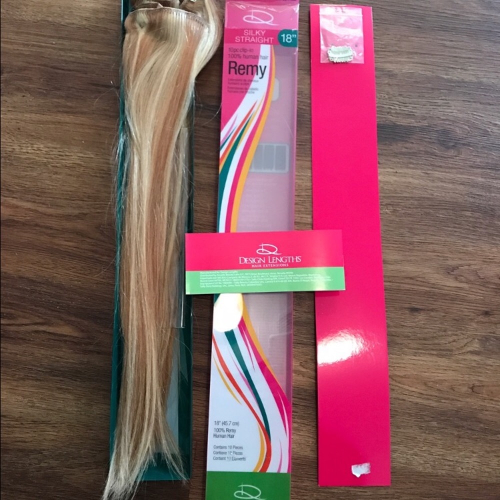 Remy 18” blonde frost clip in hair extensions